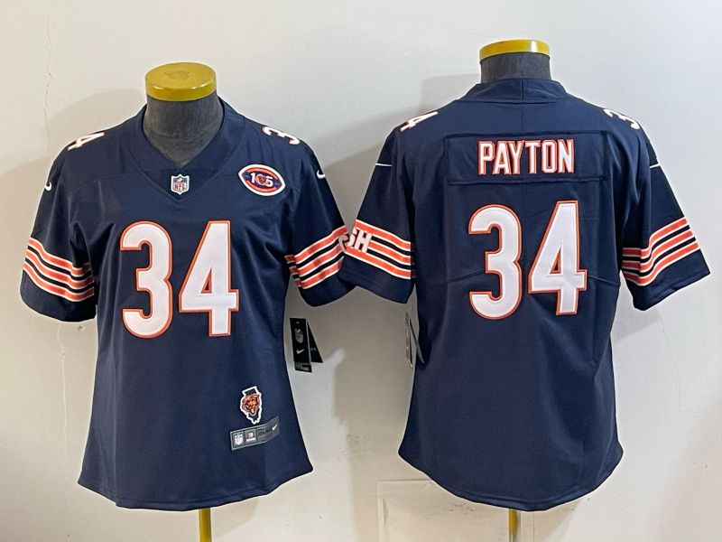 Women 2026 Chicago Bears #34 Payton Blue Nike Limited NFL Jersey style 0006